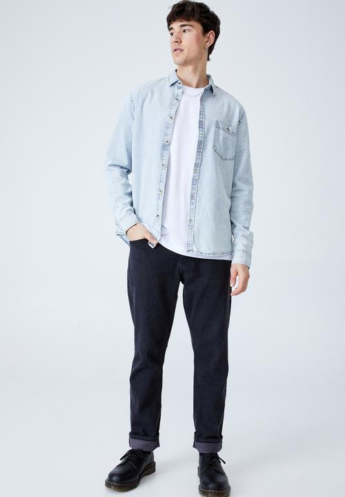 Cotton On - Camden long sleeve shirt - light blue 