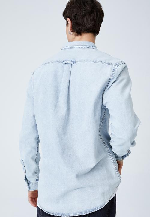 Cotton On - Camden long sleeve shirt - light blue 