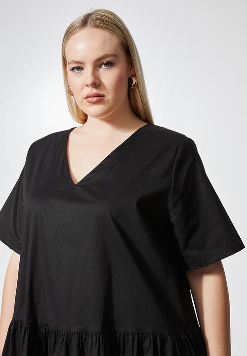 Superbalist - Dropped waist pocket detail dress - black