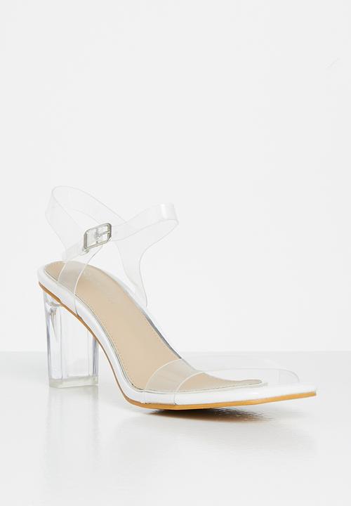 Superbalist - Crytal open block heels - white