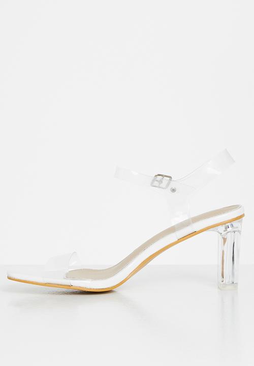 Superbalist - Crytal open block heels - white