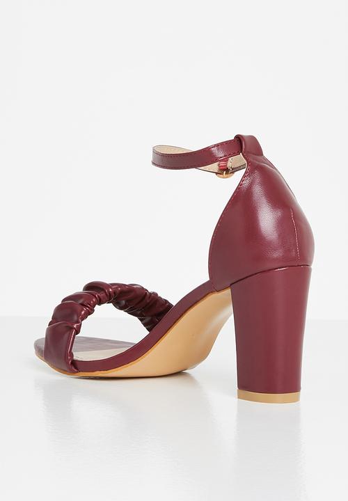 Superbalist - Haley open block heel - burgundy