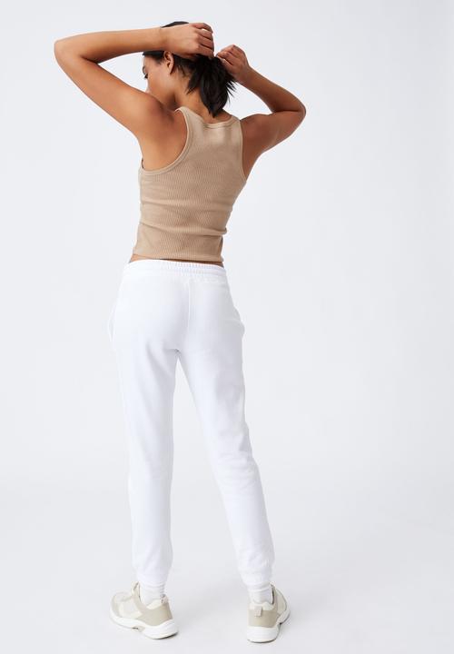 Cotton On - Slim fit trackpant - white