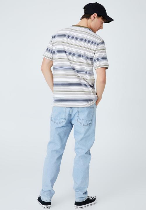 Cotton On - Loose fit t-shirt - denim oversized 70s stripe