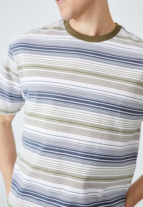 Cotton On - Loose fit t-shirt - denim oversized 70s stripe