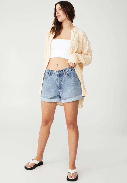 Cotton On - Savannah oversized shirt - shannon stripe sunshine yellow