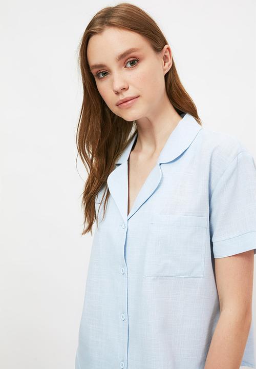Trendyol - Woven pajamas set - blue