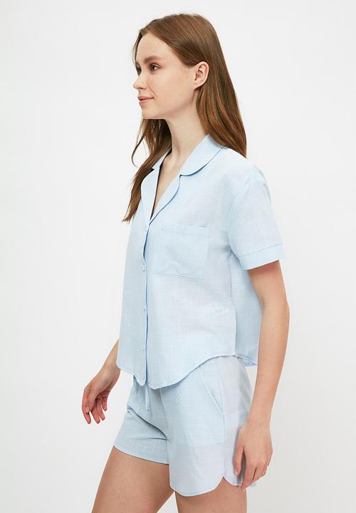 Trendyol - Woven pajamas set - blue