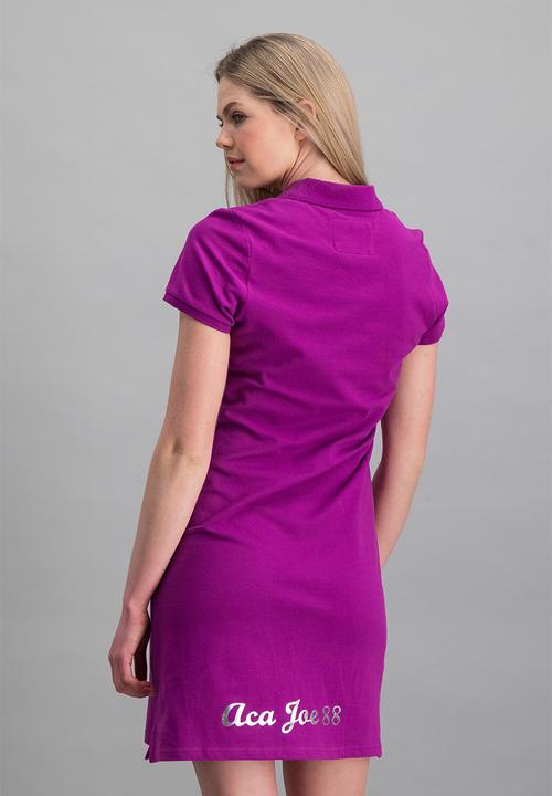 Aca Joe - Ladies aca joe foil print dress - purple
