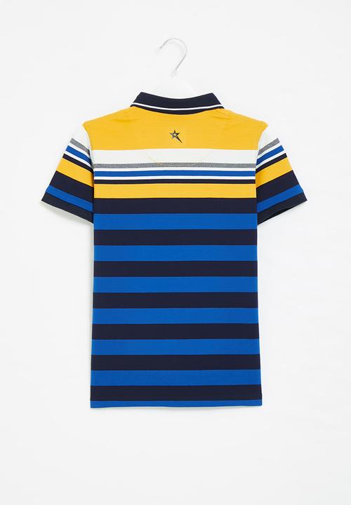 SOVIET - B ridley y/dye stripe golfer - navy