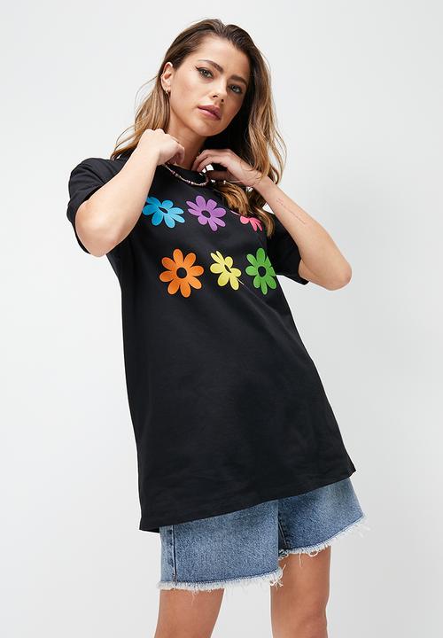 Blake - Graphic oversized tee - black