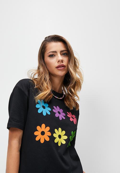 Blake - Graphic oversized tee - black