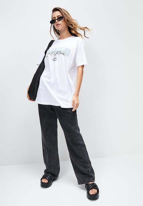 Blake - Oversized tee with print - white 