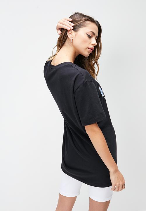 Blake - Oversized tee with print - black 