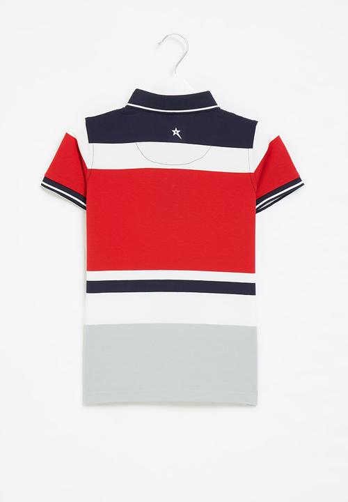 SOVIET - B romano y/dye stripe golfer - navy