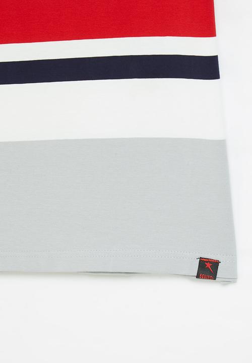 SOVIET - B romano y/dye stripe golfer - navy