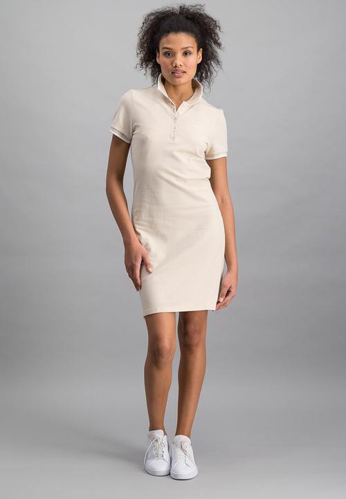 Aca Joe - Ladies aca joe chest emb & tipped collar dress - cream