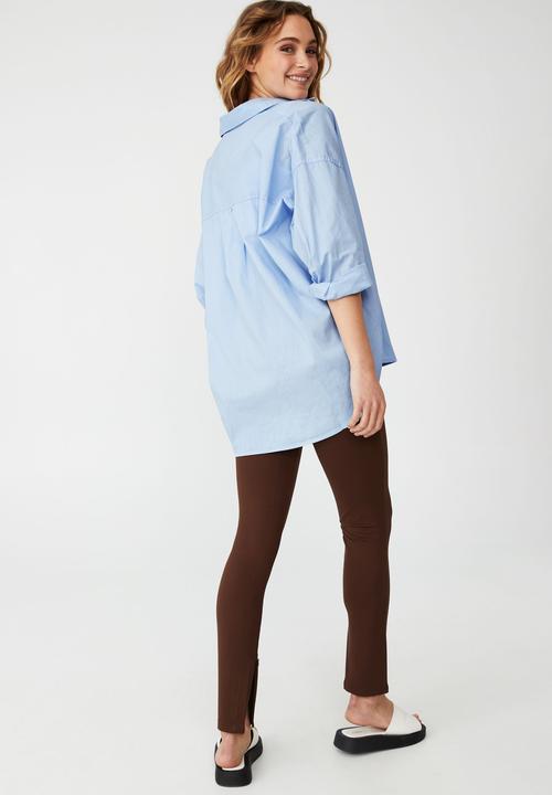 Cotton On - Petite dad shirt - oxford blue
