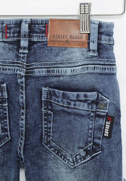 SOVIET - B peruzzi boys denim short - blue marble