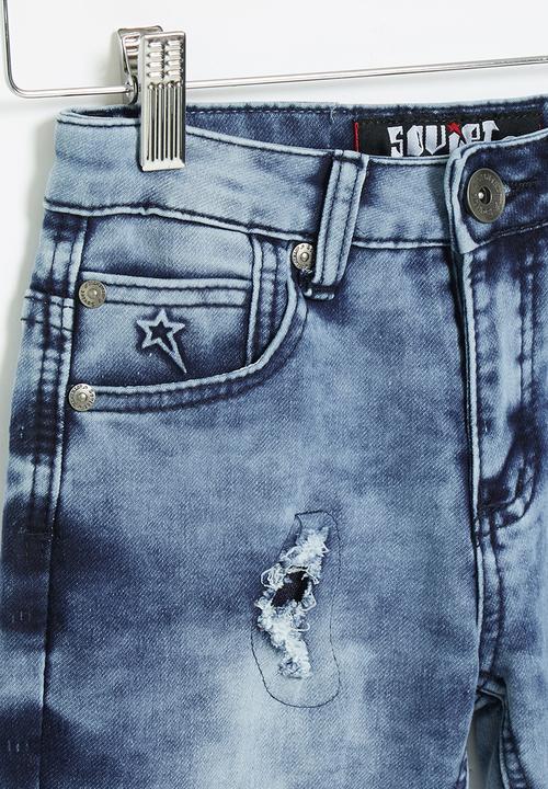 SOVIET - B pogba boys denim short - bleach wash
