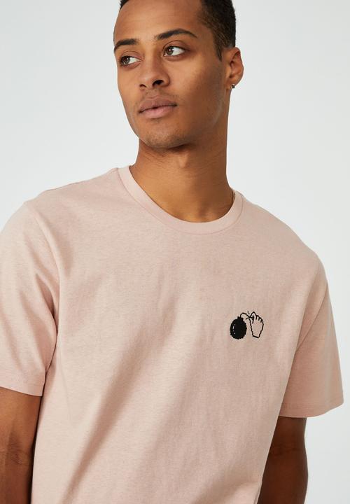 Cotton On - Tbar art t-shirt - dirty pink/ticking time bomb