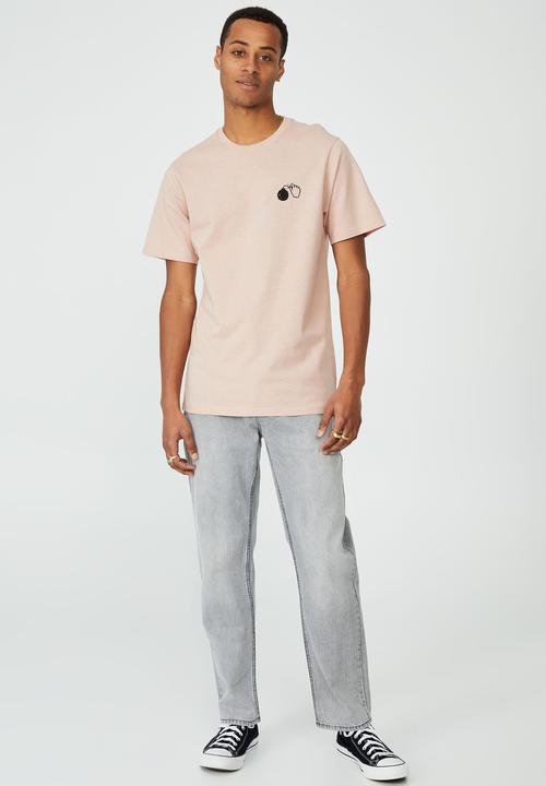 Cotton On - Tbar art t-shirt - dirty pink/ticking time bomb