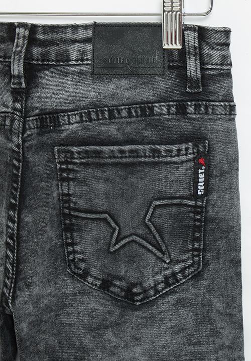 SOVIET - B loyal boys denim short - charcoal