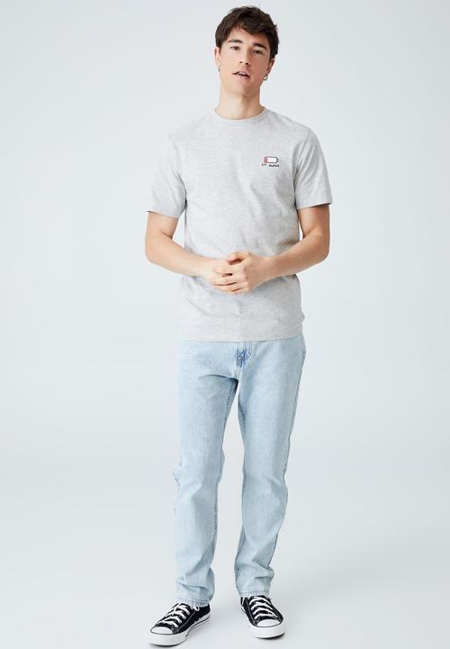 Cotton On - Tbar art t-shirt - light grey marle