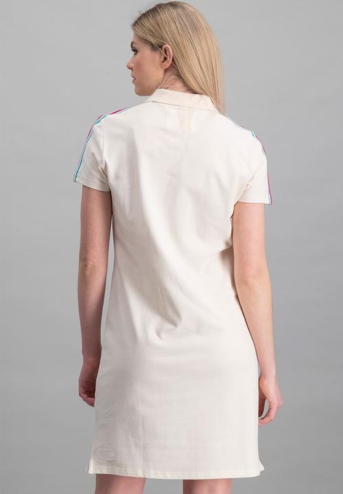 Aca Joe - Ladies aca joe ribbed shoulder golfer dress - cream
