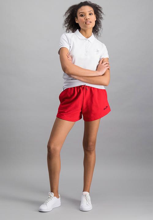 Aca Joe - Ladies aca joe unbrushed terry fleece short - red