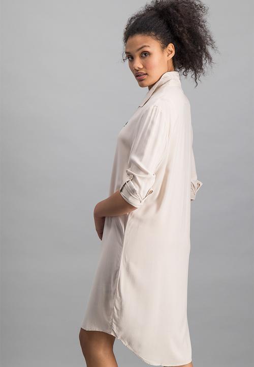 Aca Joe - Ladies aca joe shirt dress - birch moonlight