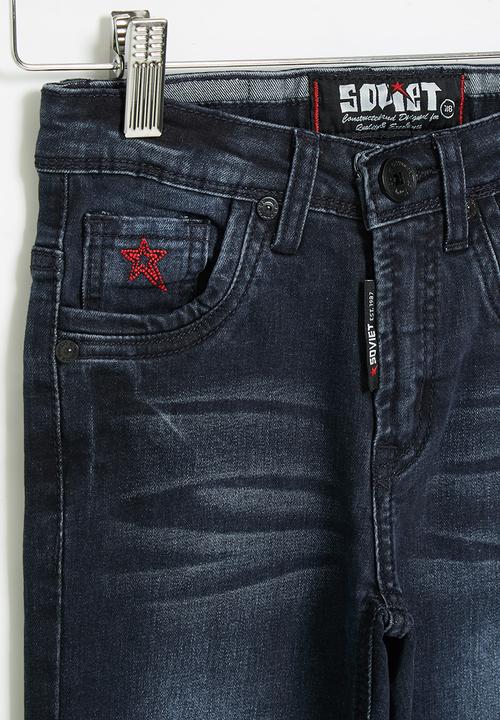 SOVIET - B mackey boys skinny denim  - blue black