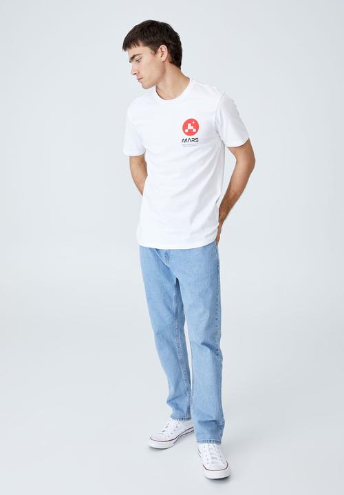 Cotton On - Tbar collab pop culture t-shirt - lcn nas white/nasa - mars