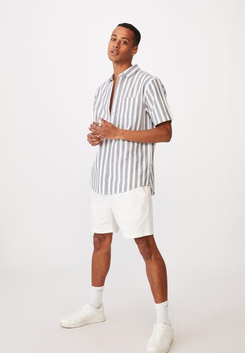 Cotton On - Vintage prep short sleeve shirt - ink bold stripe
