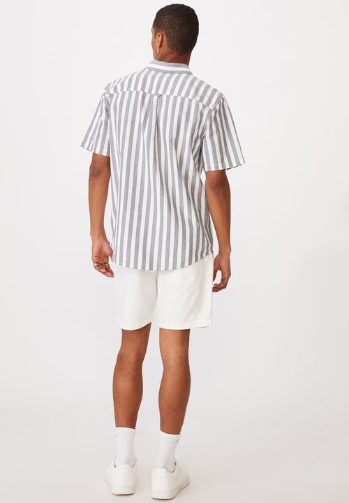 Cotton On - Vintage prep short sleeve shirt - ink bold stripe