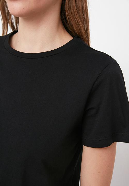 Trendyol - 2-pack 100% cotton crew neck t-shirt - black