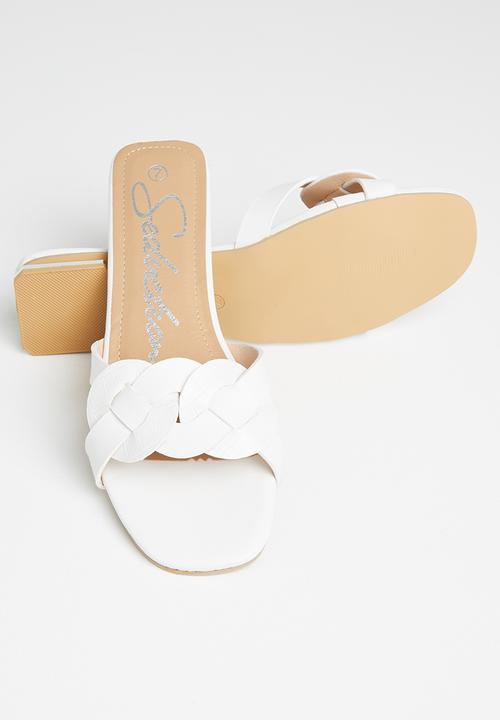 Seduction - Woven detail sandal - white