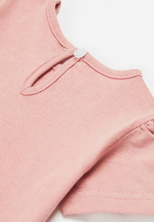 Pop Candy - Baby girls 2 pack design tee - pink & neutral