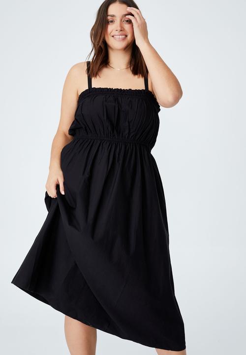 Cotton On - Curve stevie midi dress - black