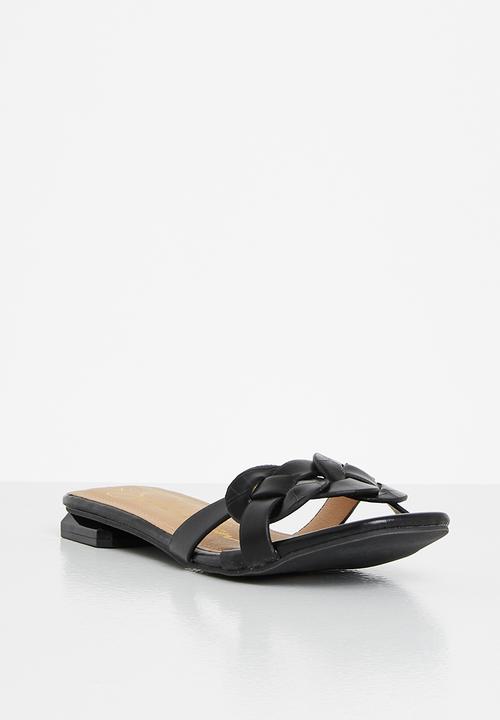 Seduction - Woven detail sandal - black