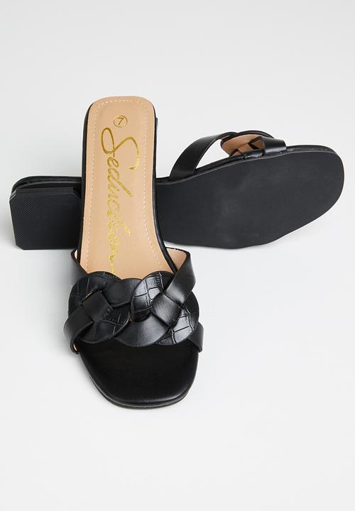 Seduction - Woven detail sandal - black