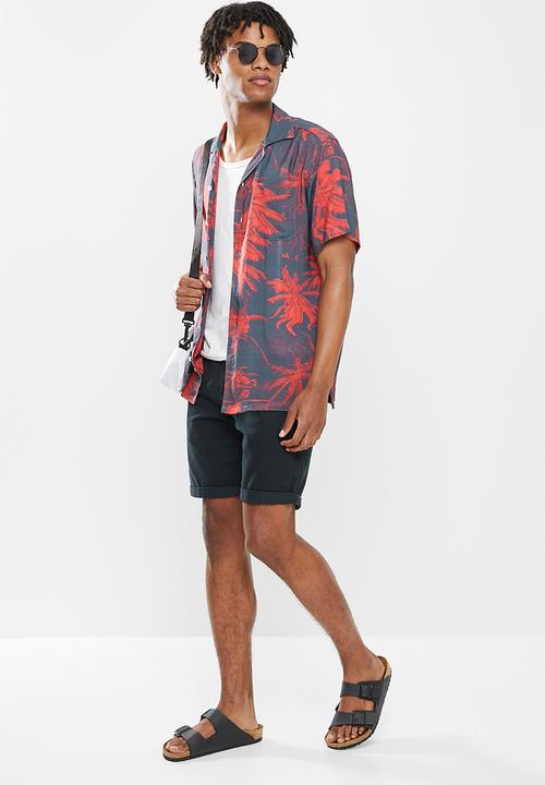 Fox - Bad trip short sleeve woven - dark indigo