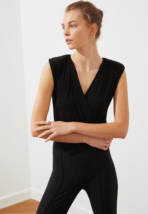Trendyol - Double breasted knitted bodysuit - black