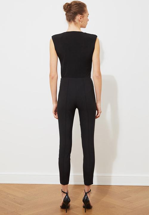 Trendyol - Double breasted knitted bodysuit - black