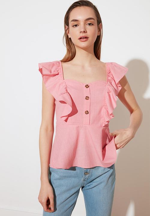 Trendyol - Button detailed blouse - pink