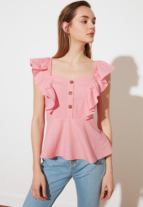 Trendyol - Button detailed blouse - pink