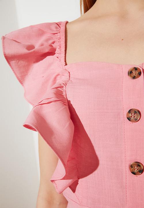 Trendyol - Button detailed blouse - pink