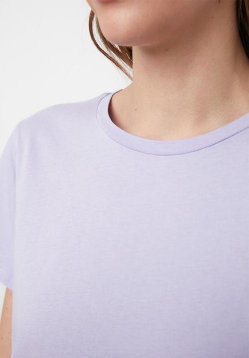 Trendyol - 100% cotton crew neck basic t-shirt - lilac