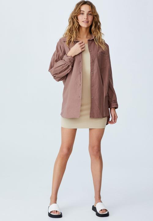 Cotton On - Dad shirt - cocoa bean