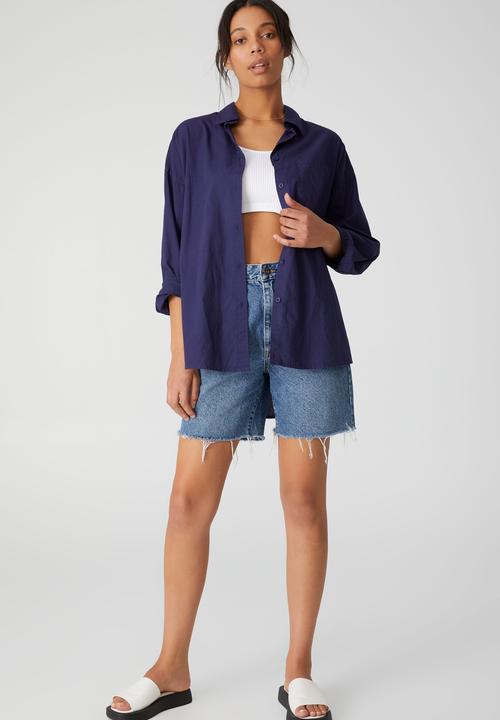 Cotton On - Dad shirt - medieval blue